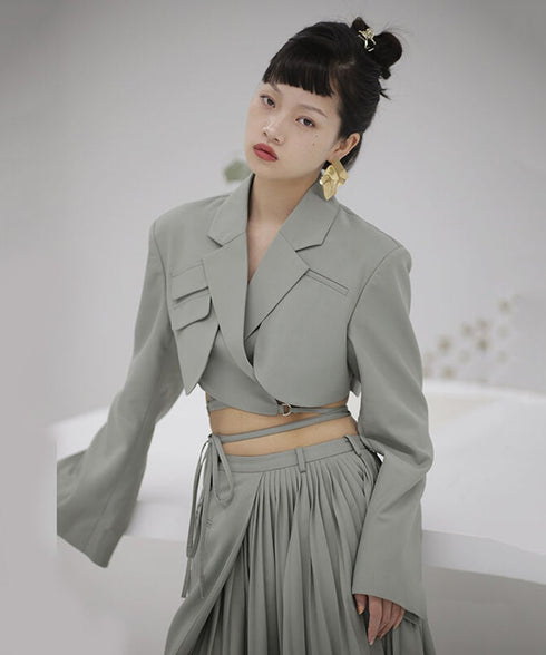 Curved Hem Cropped Jacket